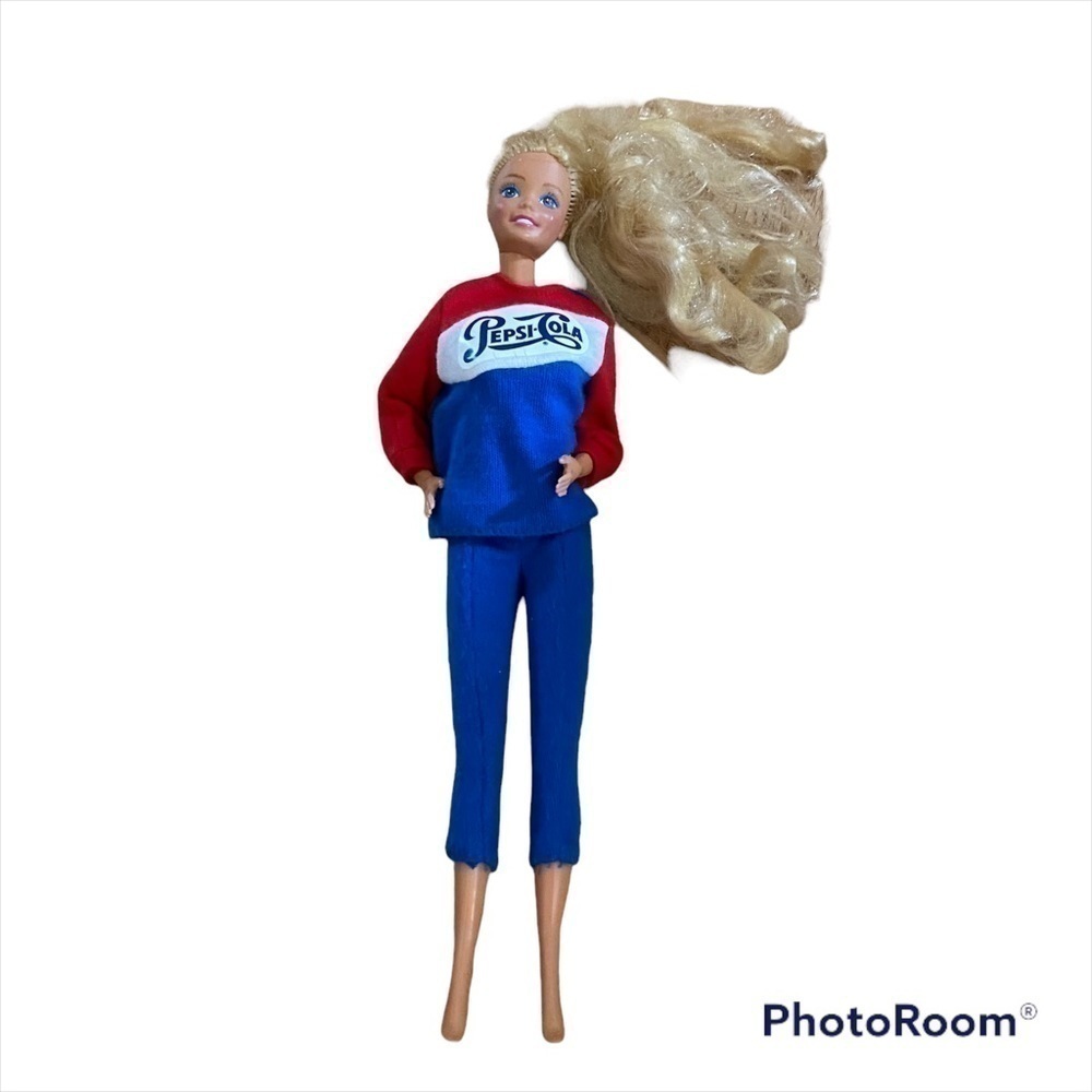 Vintage Pepsi Barbie Blue Red White Doll Kids Toy Blonde
